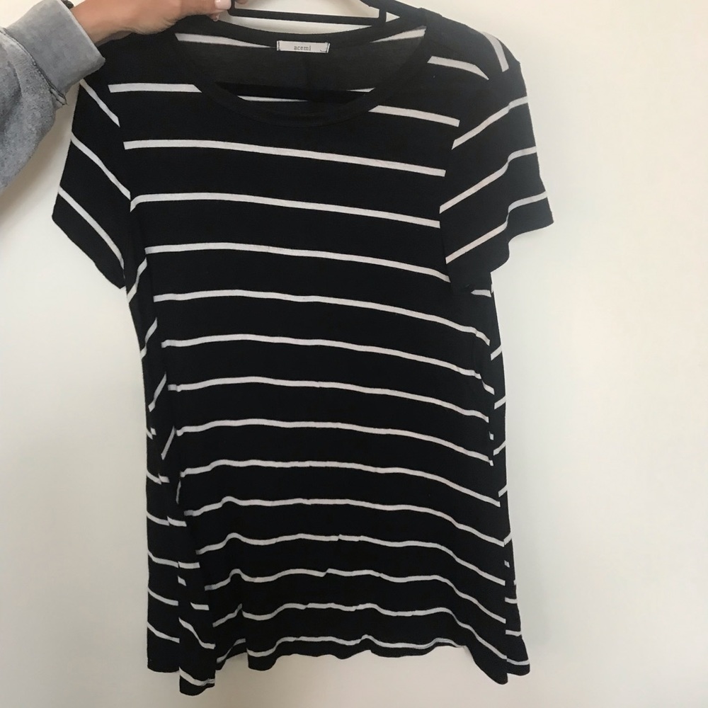 Acemi black and white striped dress